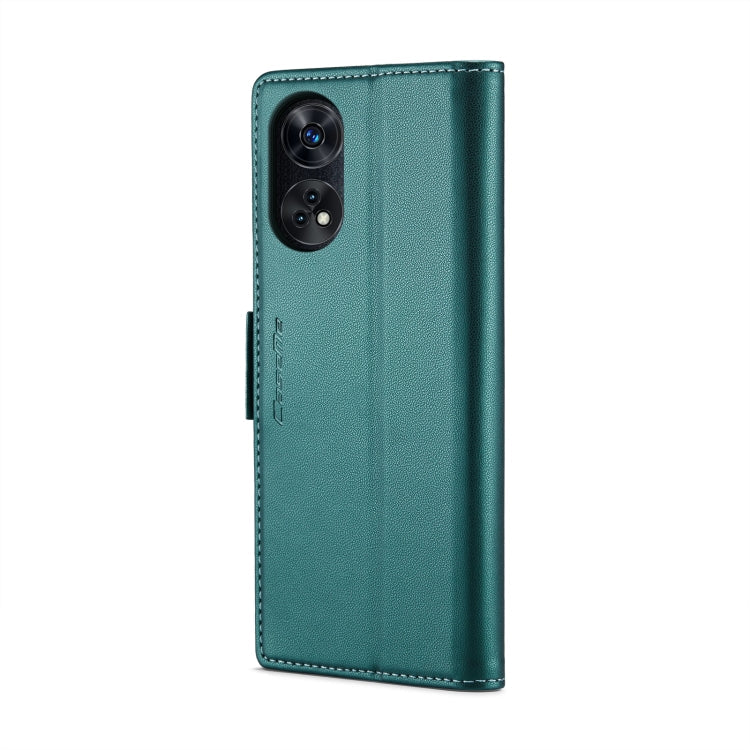 For OPPO Reno8 T 4G CaseMe 023 Butterfly Buckle Litchi Texture RFID Anti-theft Leather Phone Case(Pearly Blue)