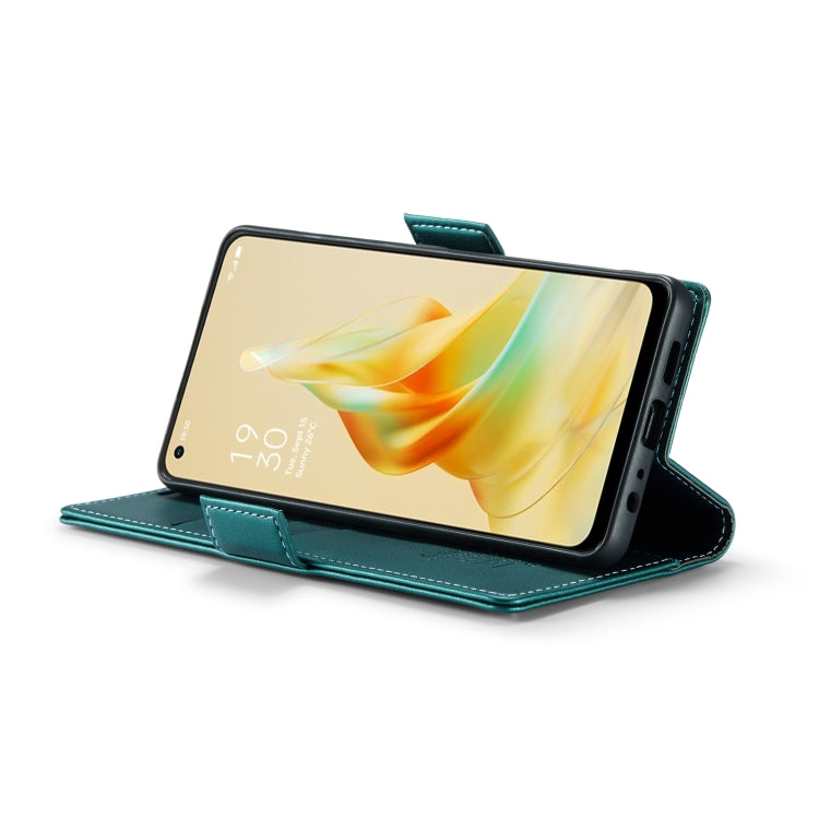 For OPPO Reno8 T 4G CaseMe 023 Butterfly Buckle Litchi Texture RFID Anti-theft Leather Phone Case(Pearly Blue)