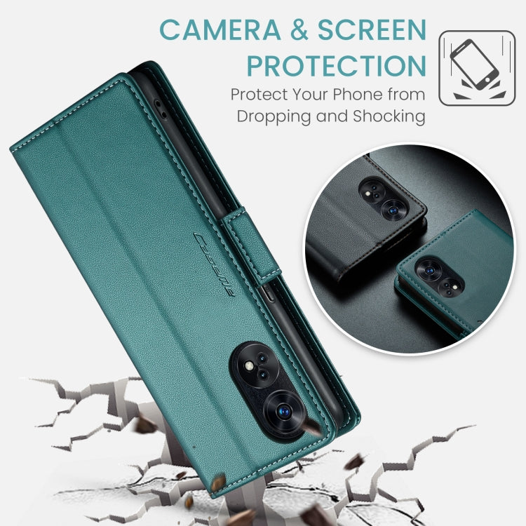 For OPPO Reno8 T 4G CaseMe 023 Butterfly Buckle Litchi Texture RFID Anti-theft Leather Phone Case(Pearly Blue)