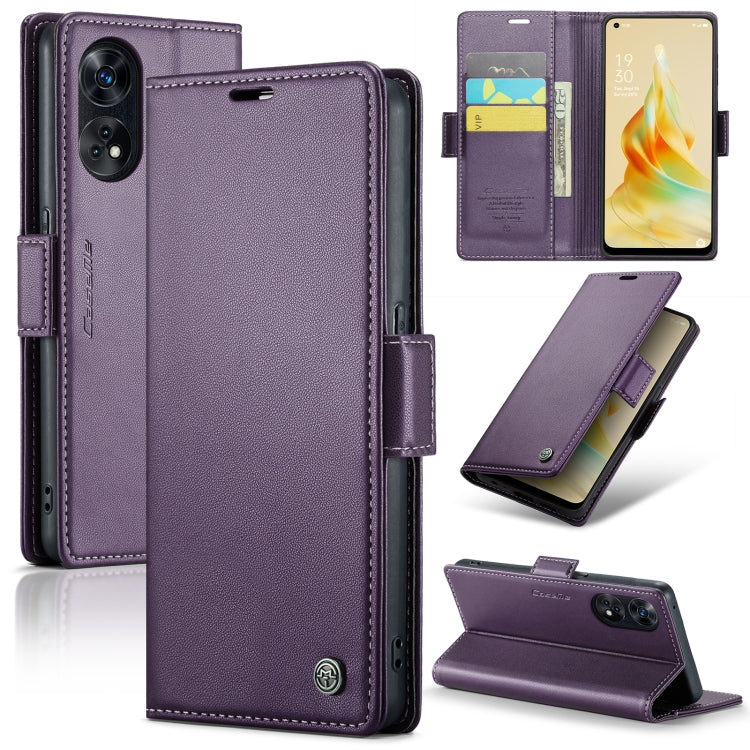 CaseMe 023 Butterfly Buckle Litchi Texture RFID Anti-theft Leather Phone Case, For OPPO Reno8 T 4G, For OPPO A57 4G Global/A57s 4G Global, For OPPO Reno10 5G Global／Reno10 Pro Global, For OPPO A78 4G