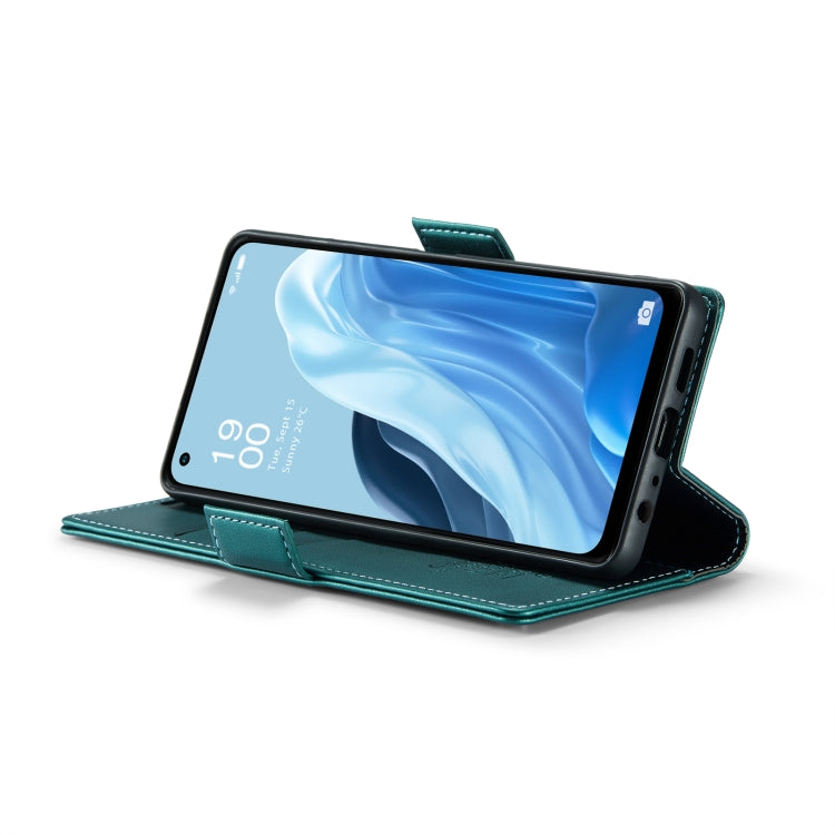 For OPPO Reno7 4G Indonesia/F21 Pro 4G/Reno8 4G CaseMe 023 Butterfly Buckle Litchi Texture RFID Anti-theft Leather Phone Case(Pearly Blue)