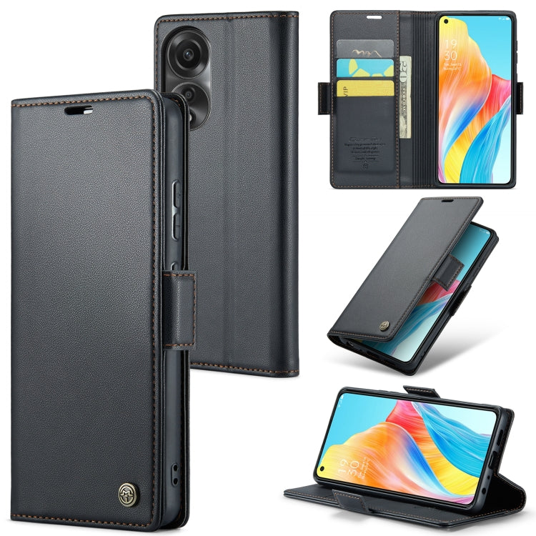 CaseMe 023 Butterfly Buckle Litchi Texture RFID Anti-theft Leather Phone Case, For OPPO Reno8 T 4G, For OPPO A57 4G Global/A57s 4G Global, For OPPO Reno10 5G Global／Reno10 Pro Global, For OPPO A78 4G