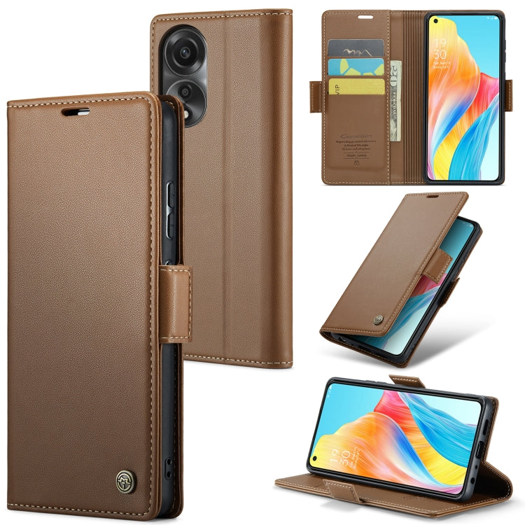 CaseMe 023 Butterfly Buckle Litchi Texture RFID Anti-theft Leather Phone Case, For OPPO Reno8 T 4G, For OPPO A57 4G Global/A57s 4G Global, For OPPO Reno10 5G Global／Reno10 Pro Global, For OPPO A78 4G