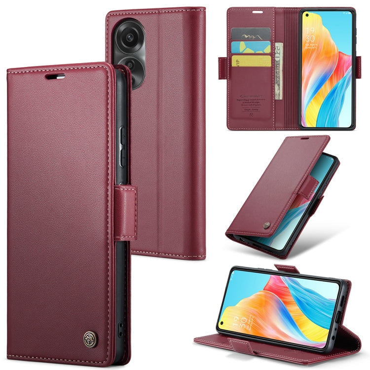 CaseMe 023 Butterfly Buckle Litchi Texture RFID Anti-theft Leather Phone Case, For OPPO Reno8 T 4G, For OPPO A57 4G Global/A57s 4G Global, For OPPO Reno10 5G Global／Reno10 Pro Global, For OPPO A78 4G