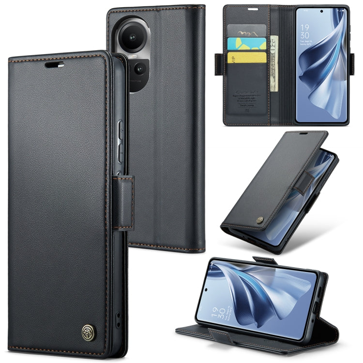 CaseMe 023 Butterfly Buckle Litchi Texture RFID Anti-theft Leather Phone Case, For OPPO Reno8 T 4G, For OPPO A57 4G Global/A57s 4G Global, For OPPO Reno10 5G Global／Reno10 Pro Global, For OPPO A78 4G