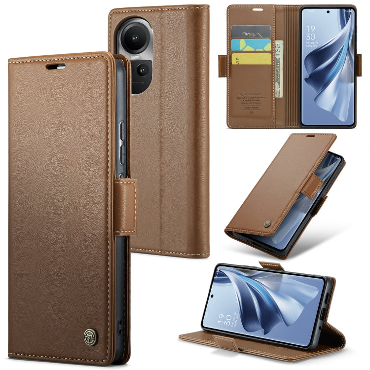 CaseMe 023 Butterfly Buckle Litchi Texture RFID Anti-theft Leather Phone Case, For OPPO Reno8 T 4G, For OPPO A57 4G Global/A57s 4G Global, For OPPO Reno10 5G Global／Reno10 Pro Global, For OPPO A78 4G