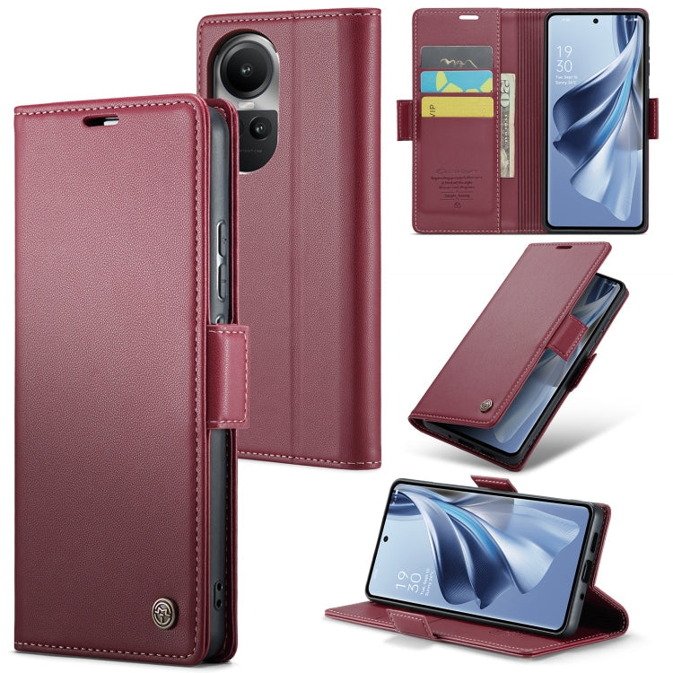 CaseMe 023 Butterfly Buckle Litchi Texture RFID Anti-theft Leather Phone Case, For OPPO Reno8 T 4G, For OPPO A57 4G Global/A57s 4G Global, For OPPO Reno10 5G Global／Reno10 Pro Global, For OPPO A78 4G