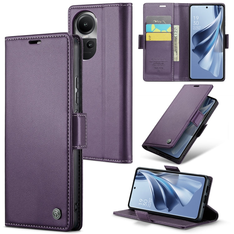 CaseMe 023 Butterfly Buckle Litchi Texture RFID Anti-theft Leather Phone Case, For OPPO Reno8 T 4G, For OPPO A57 4G Global/A57s 4G Global, For OPPO Reno10 5G Global／Reno10 Pro Global, For OPPO A78 4G