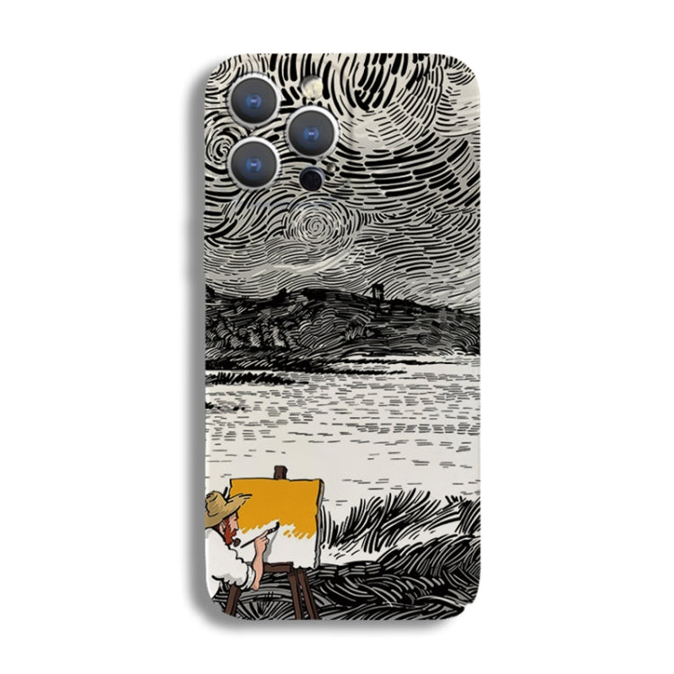 Precise Hole Oil Painting Pattern PC Phone Case, For iPhone 14 Pro, For iPhone 14 Pro Max