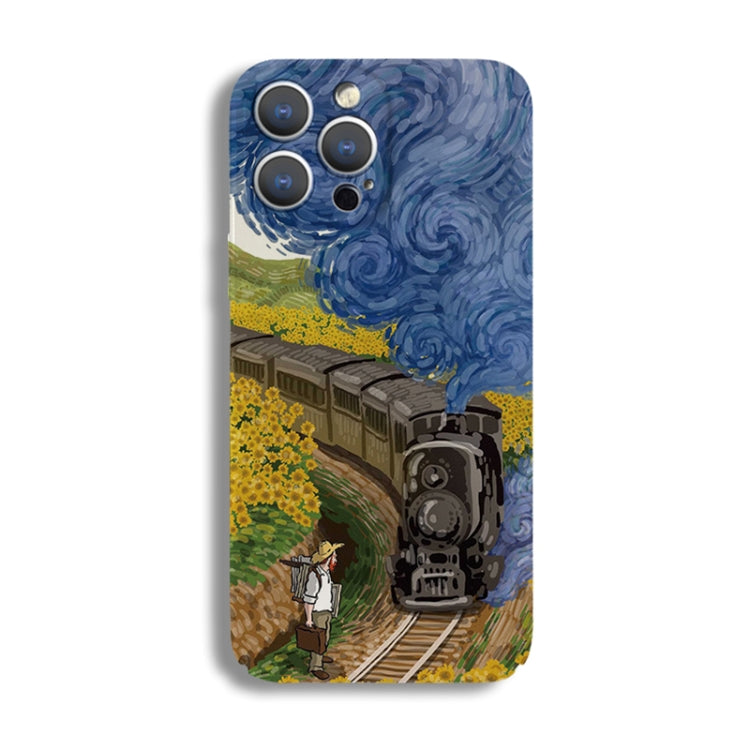 Precise Hole Oil Painting Pattern PC Phone Case, For iPhone 13 Pro, For iPhone 13