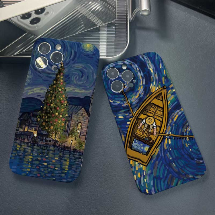 Precise Hole Oil Painting Pattern PC Phone Case, For iPhone SE 2022 / 2020 / 8 / 7, For iPhone 13 Pro Max