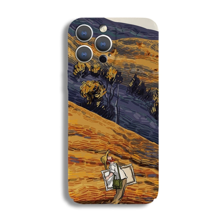 Precise Hole Oil Painting Pattern PC Phone Case, For iPhone 15 Pro Max, For iPhone 15 Pro