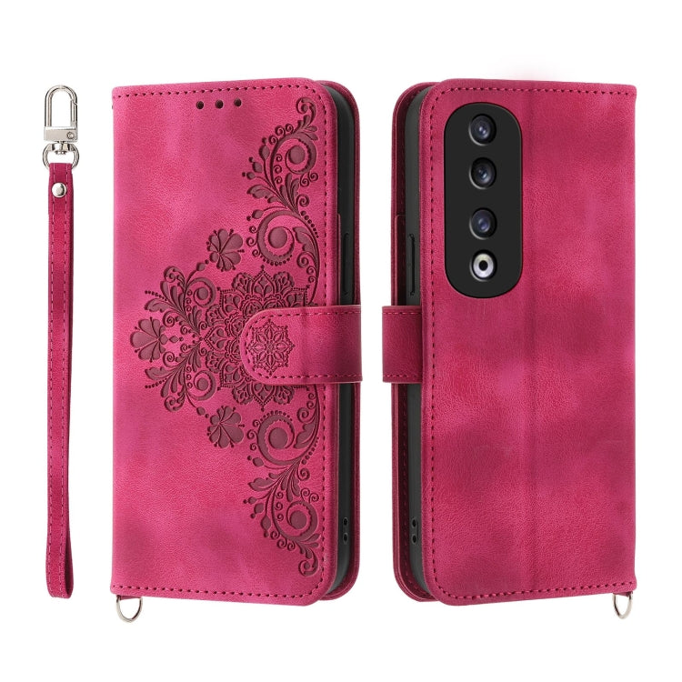 Skin Feel Flowers Embossed Wallet Leather Phone Case, For Honor 90 Pro 5G, For Honor 90 5G, For Honor X50i, For Honor X40i 5G / Play7T Pro