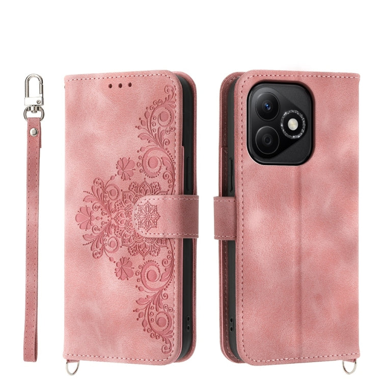 Skin Feel Flowers Embossed Wallet Leather Phone Case, For Honor X60i, For Honor X6b, For Honor 200 Lite Global, For Honor Magic6 Pro