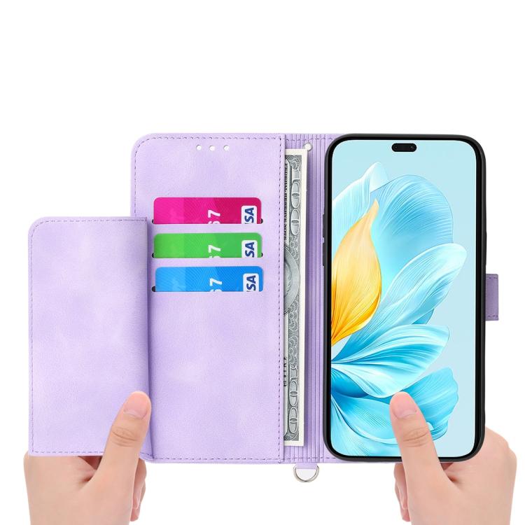 Skin Feel Flowers Embossed Wallet Leather Phone Case, For Honor X9d 5G / X70 5G, For Honor X6c 4G / X5b / X5b Plus, For Honor 400 Pro Global 160.8mm, For Honor 400 Lite Global