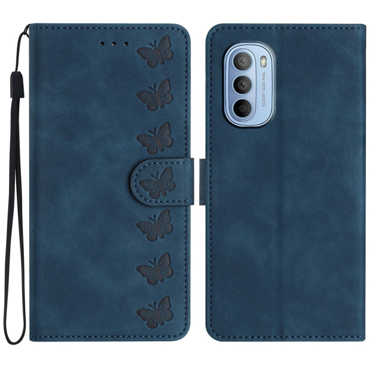 Seven Butterflies Embossed Leather Phone Case, For Motorola Moto E32, For Motorola Moto G52, For Motorola Moto G22, For Motorola Moto E20
