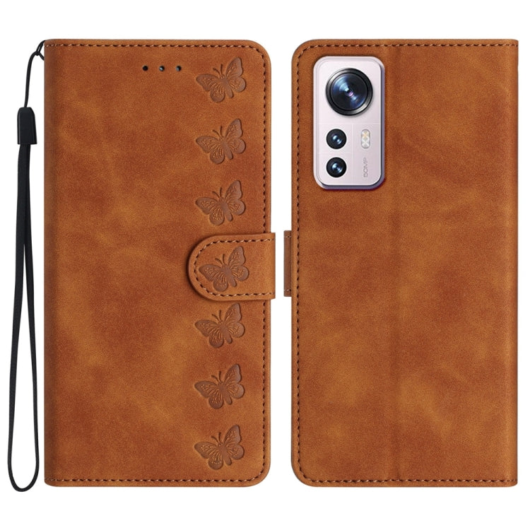 Seven Butterflies Embossed Leather Phone Case, For Xiaomi Redmi A1, For Xiaomi Redmi Note 11 Pro 5G Global, For Xiaomi 12 Lite, For Xiaomi Redmi 10A