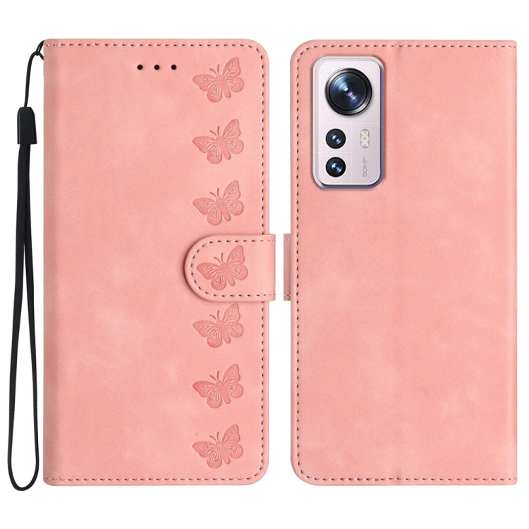 Seven Butterflies Embossed Leather Phone Case, For Xiaomi Redmi A1, For Xiaomi Redmi Note 11 Pro 5G Global, For Xiaomi 12 Lite, For Xiaomi Redmi 10A