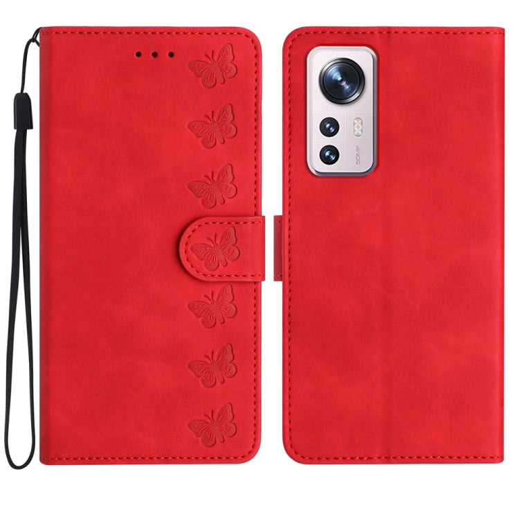 Seven Butterflies Embossed Leather Phone Case, For Xiaomi Redmi A1, For Xiaomi Redmi Note 11 Pro 5G Global, For Xiaomi 12 Lite, For Xiaomi Redmi 10A