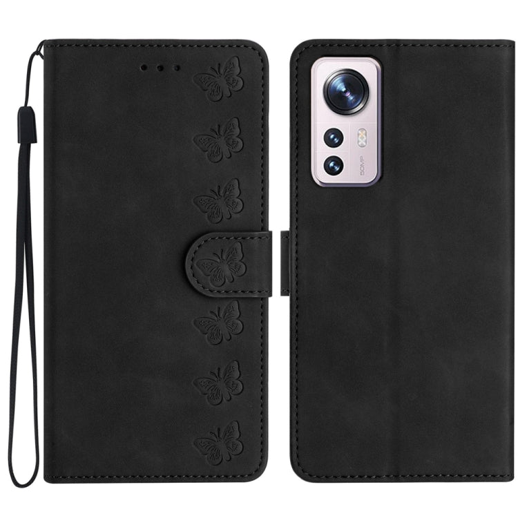 Seven Butterflies Embossed Leather Phone Case, For Xiaomi Redmi A1, For Xiaomi Redmi Note 11 Pro 5G Global, For Xiaomi 12 Lite, For Xiaomi Redmi 10A