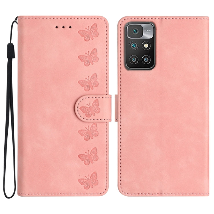 Seven Butterflies Embossed Leather Phone Case, For Xiaomi 11T / 11T Pro, For Xiaomi Redmi 10, For Xiaomi Mi 11 Ultra, For Xiaomi Mi 11 Pro