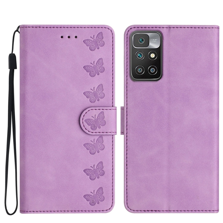 Seven Butterflies Embossed Leather Phone Case, For Xiaomi 11T / 11T Pro, For Xiaomi Redmi 10, For Xiaomi Mi 11 Ultra, For Xiaomi Mi 11 Pro