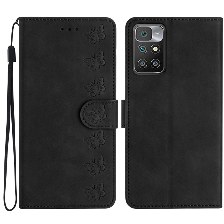 Seven Butterflies Embossed Leather Phone Case, For Xiaomi Redmi 10C, For Xiaomi Redmi Note 11 5G, For Xiaomi Redmi 10 2022, For Xiaomi 12 Pro