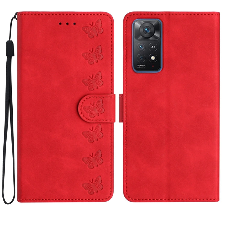 Seven Butterflies Embossed Leather Phone Case, For Xiaomi Redmi A1, For Xiaomi Redmi Note 11 Pro 5G Global, For Xiaomi 12 Lite, For Xiaomi Redmi 10A