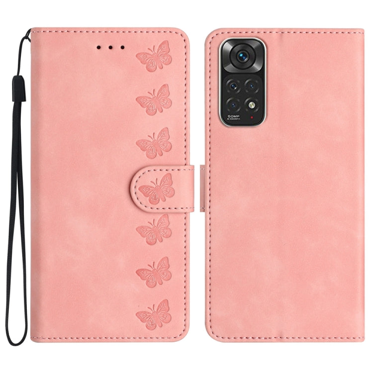 Seven Butterflies Embossed Leather Phone Case, For Xiaomi Redmi 10C, For Xiaomi Redmi Note 11 5G, For Xiaomi Redmi 10 2022, For Xiaomi 12 Pro