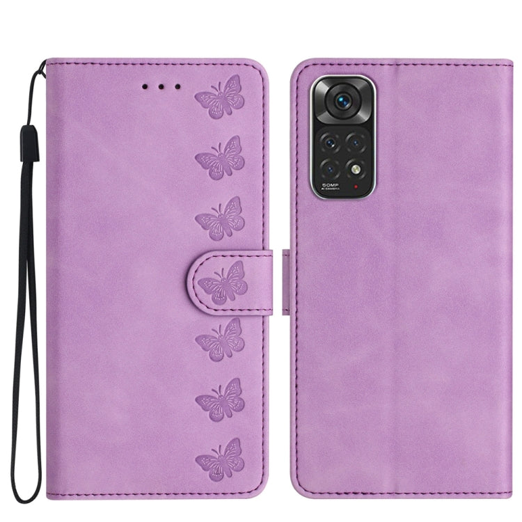Seven Butterflies Embossed Leather Phone Case, For Xiaomi Redmi 10C, For Xiaomi Redmi Note 11 5G, For Xiaomi Redmi 10 2022, For Xiaomi 12 Pro