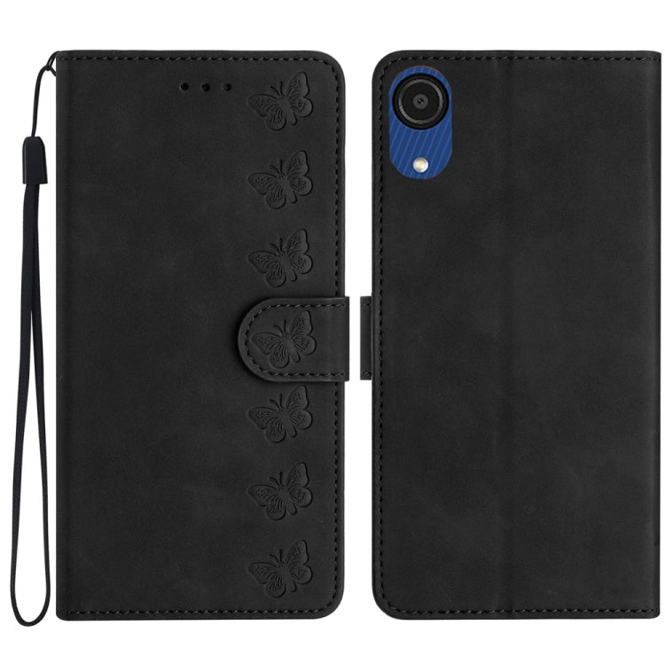 Seven Butterflies Embossed Leather Phone Case, For Samsung Galaxy A02s EU Version, For Samsung Galaxy A03, For Samsung Galaxy A03 Core, For Samsung Galaxy A04