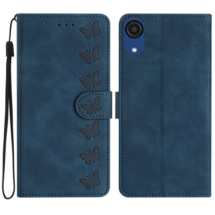Seven Butterflies Embossed Leather Phone Case, For Samsung Galaxy A02s EU Version, For Samsung Galaxy A03, For Samsung Galaxy A03 Core, For Samsung Galaxy A04