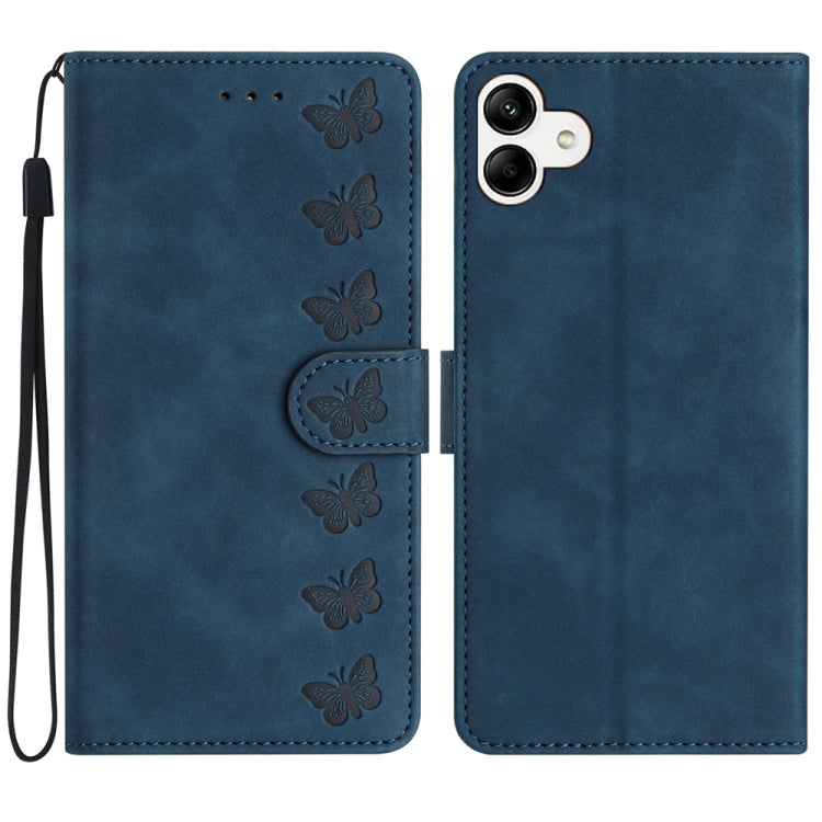 Seven Butterflies Embossed Leather Phone Case, For Samsung Galaxy A02s EU Version, For Samsung Galaxy A03, For Samsung Galaxy A03 Core, For Samsung Galaxy A04