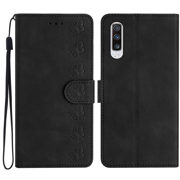 Seven Butterflies Embossed Leather Phone Case, For Samsung Galaxy A52 5G, For Samsung Galaxy A53, For Samsung Galaxy A54, For Samsung Galaxy A70