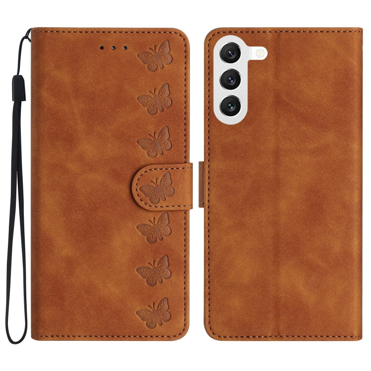 Seven Butterflies Embossed Leather Phone Case, For Samsung Galaxy A13 5G, For Samsung Galaxy A14 5G, For Samsung Galaxy S24 5G, For Samsung Galaxy A05s