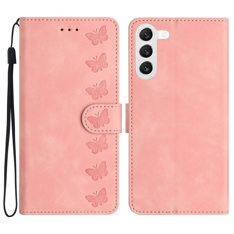 Seven Butterflies Embossed Leather Phone Case, For Samsung Galaxy A13 5G, For Samsung Galaxy A14 5G, For Samsung Galaxy S24 5G, For Samsung Galaxy A05s
