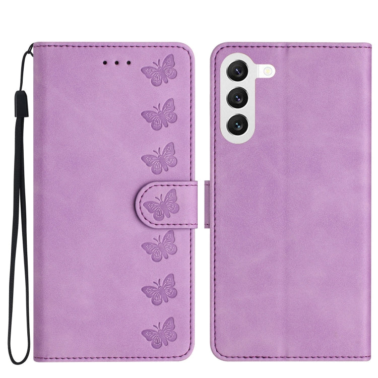 Seven Butterflies Embossed Leather Phone Case, For Samsung Galaxy A13 5G, For Samsung Galaxy A14 5G, For Samsung Galaxy S24 5G, For Samsung Galaxy A05s