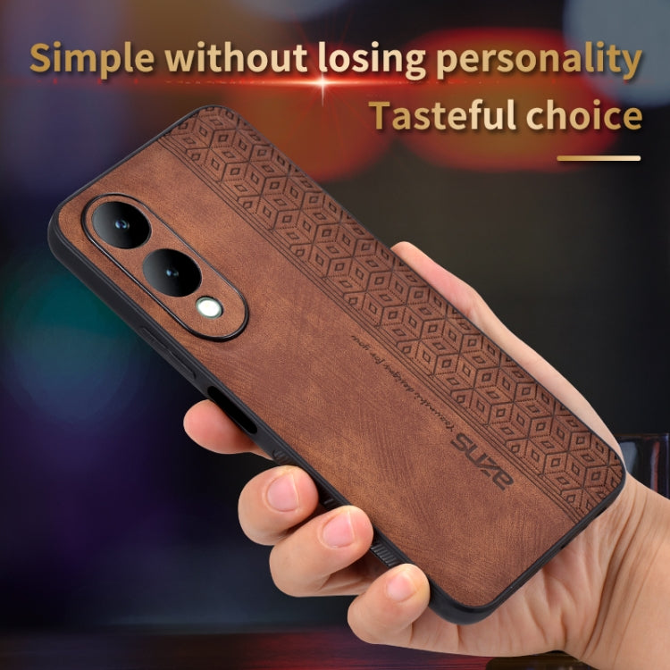 For vivo Y17S AZNS 3D Embossed Skin Feel Phone Case(Black)