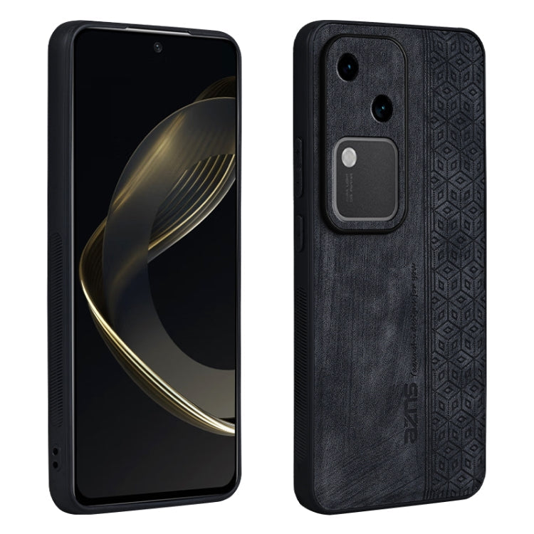 For vivo S18 AZNS 3D Embossed Skin Feel Phone Case(Black)