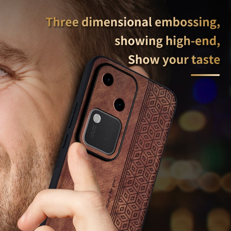 For vivo S18 AZNS 3D Embossed Skin Feel Phone Case(Dark Green)