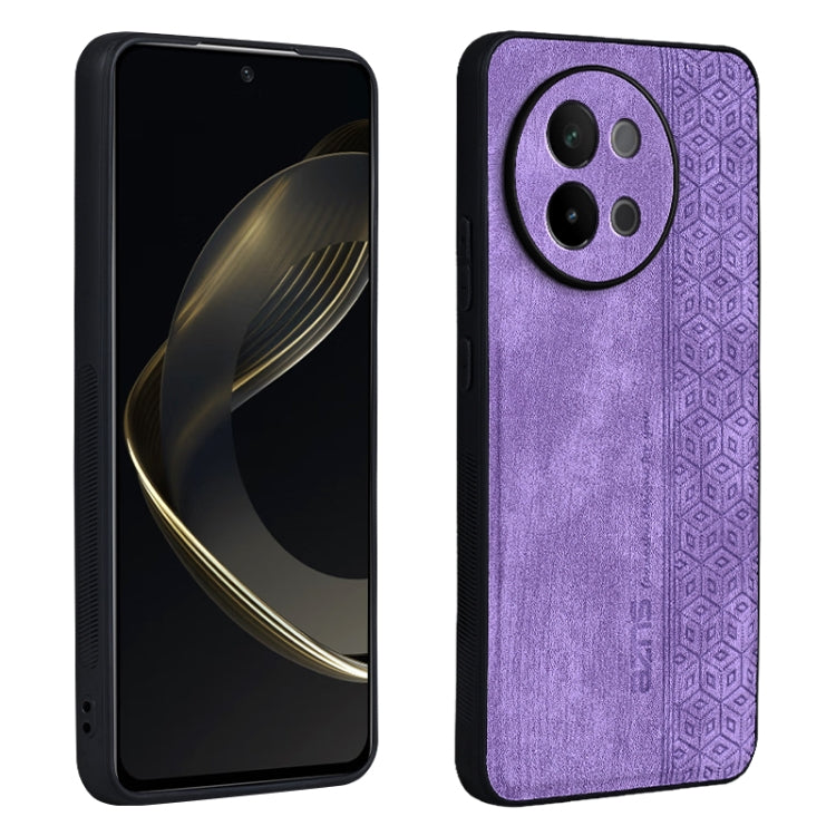 For vivo S18e AZNS 3D Embossed Skin Feel Phone Case(Purple)