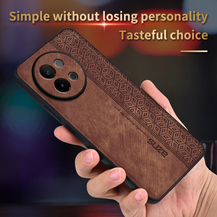 For vivo S18e AZNS 3D Embossed Skin Feel Phone Case(Purple)