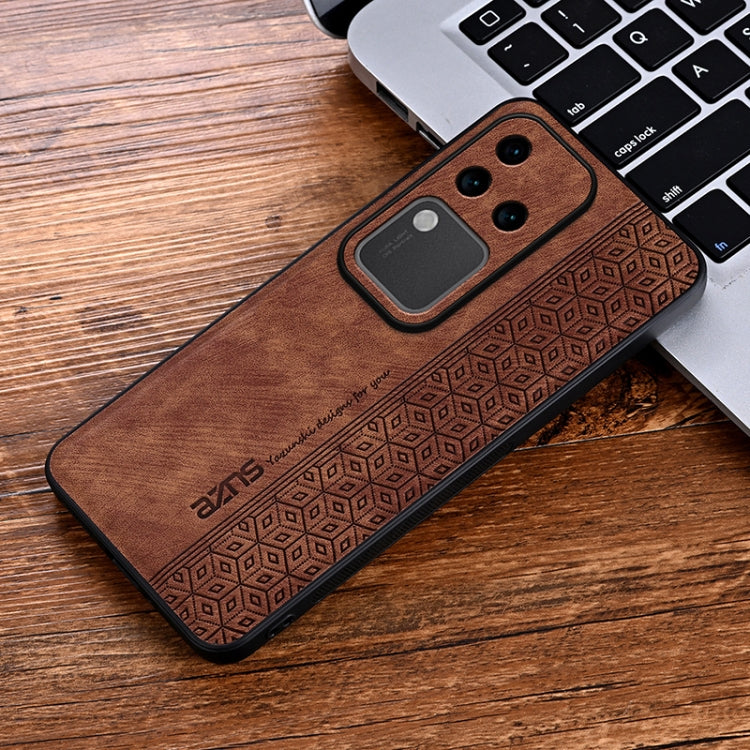For vivo S18 Pro AZNS 3D Embossed Skin Feel Phone Case(Brown)