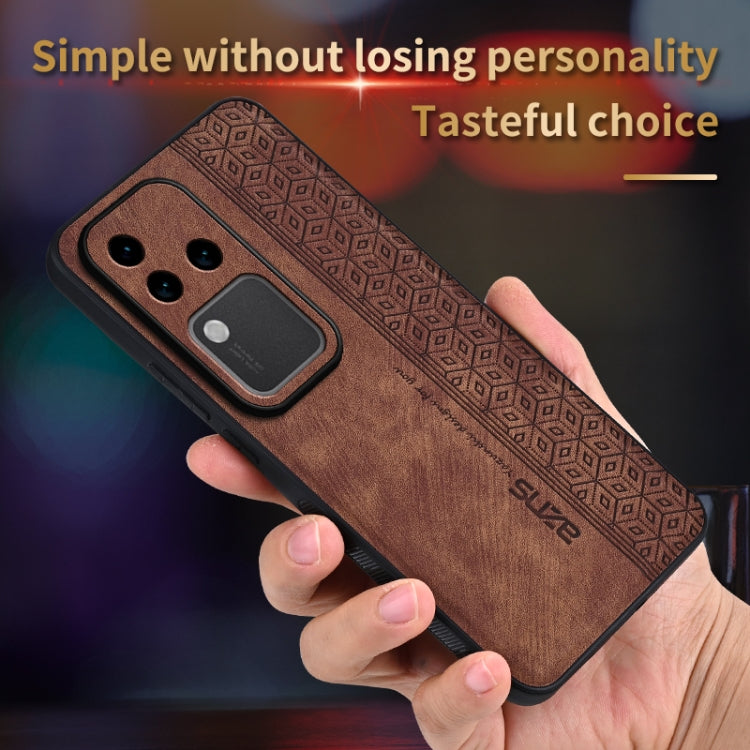 For vivo S18 Pro AZNS 3D Embossed Skin Feel Phone Case(Brown)