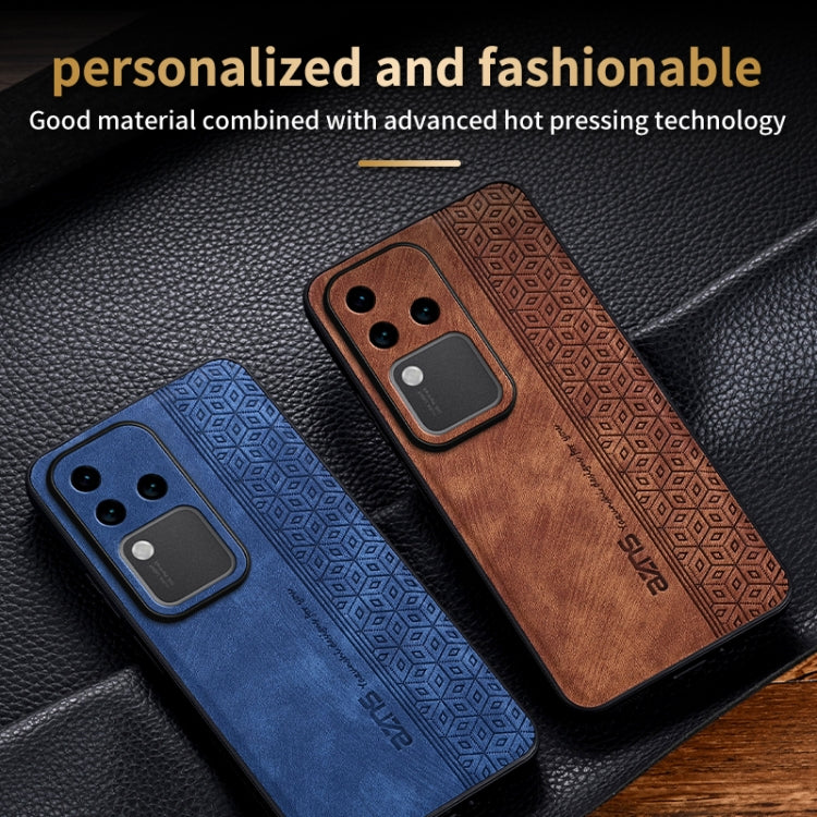 For vivo S18 Pro AZNS 3D Embossed Skin Feel Phone Case(Brown)