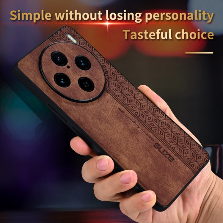 For vivo X100 Pro AZNS 3D Embossed Skin Feel Phone Case(Purple)