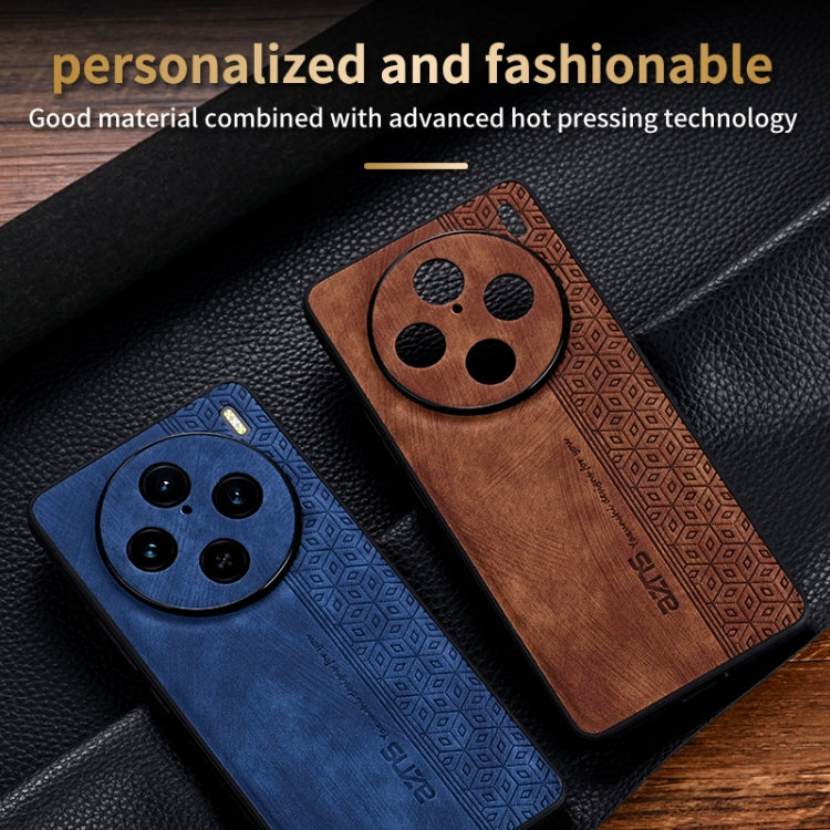 For vivo X100 Pro AZNS 3D Embossed Skin Feel Phone Case(Brown)
