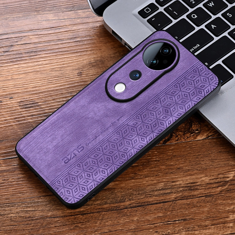 For vivo S19 Pro AZNS 3D Embossed Skin Feel Phone Case(Purple)