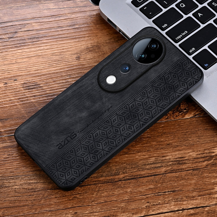 For vivo S19 AZNS 3D Embossed Skin Feel Phone Case(Black)