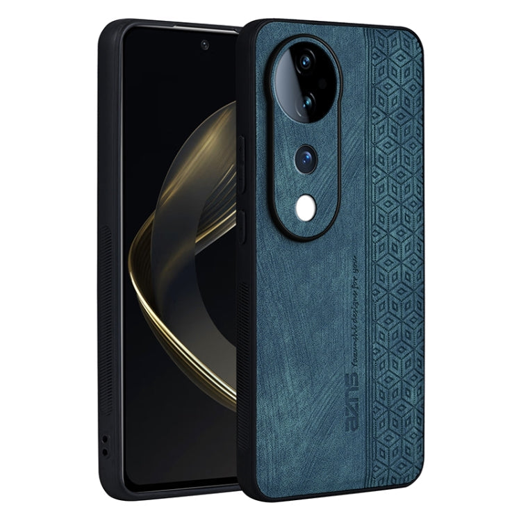 For vivo S19 AZNS 3D Embossed Skin Feel Phone Case(Dark Green)